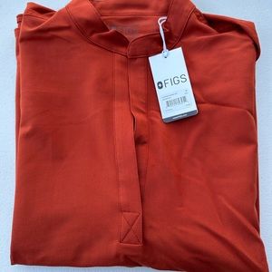 FIGS scrub top. Style RAFAELA. Color AUBURN. Size M